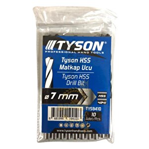 Tyson Metal Ahşap Delici Hss Matkap Ucu 7.0 Mm. - 10 Adet
