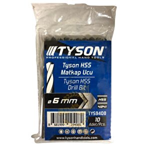 Tyson Metal Ahşap Delici Hss Matkap Ucu 6.0 Mm. - 10 Adet