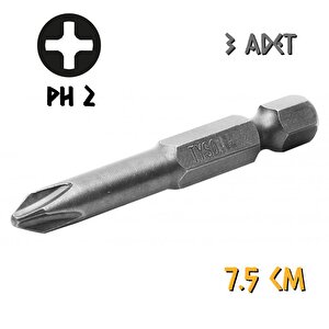 Tyson Vidalama Ucu Bits Uç - Ph2 Yıldız - 7.5 Cm. - 3 Adet