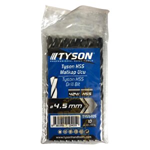 Tyson Metal Ahşap Delici Hss Matkap Ucu 4.5 Mm. - 10 Adet