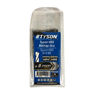 Tyson Metal Ahşap Delici Hss Matkap Ucu 3.0 Mm. - 10 Adet