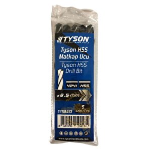 Tyson Metal Ahşap Delici Hss Matkap Ucu 8.5 Mm. - 5 Adet