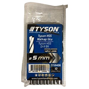 Tyson Metal Ahşap Delici Hss Matkap Ucu 5.0 Mm. - 10 Adet