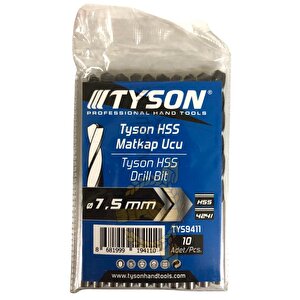 Tyson Metal Ahşap Delici Hss Matkap Ucu 7.5 Mm. - 10 Adet