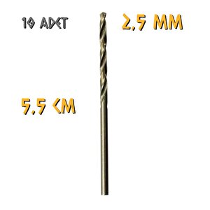 Tyson Metal Ahşap Delici Hss Matkap Ucu 2.5 Mm. - 10 Adet