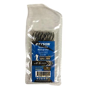 Tyson Metal Ahşap Delici Hss Matkap Ucu 2.5 Mm. - 10 Adet