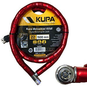 Vinil Kaplı Çelik Kablolu Esnek Motosiklet Kilidi - 22 Mm - 150 Cm.