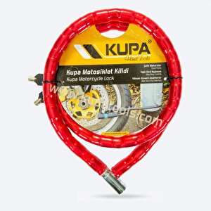 Vinil Kaplı Çelik Kablolu Esnek Motosiklet Kilidi - 22 Mm - 150 Cm.