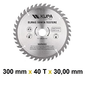 Ahşap Sunta Elmas Testere 300 Mm X 40t X 30 Mm.