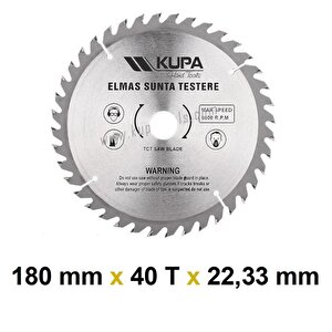 Ahşap Sunta Elmas Testere 180 Mm X 40t X 22,23 Mm.