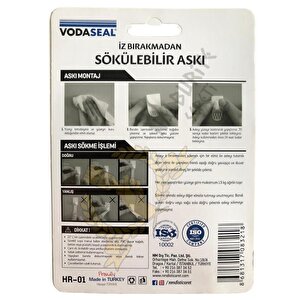 İz Bırakmadan Sökülebilir Askı - 3 Adet - Beyaz