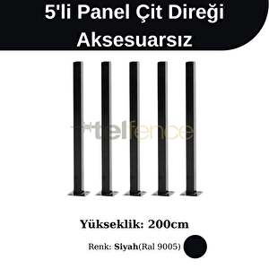 200 Cm Panel Çit Direği 5 Adet Yeşil