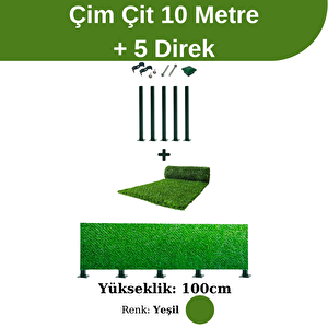 100 Cm Çim Çit + 5 Direk Avantaj Paketi 10 Metre