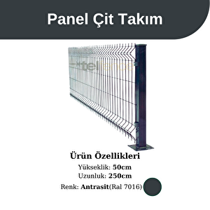 50x250 Cm Panel Çit Takım Antrasit