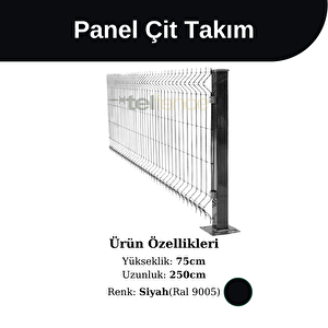 75x250 Cm Panel Çit Takım Siyah