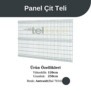 120x 250 Cm Panel Çit Teli Antrasit