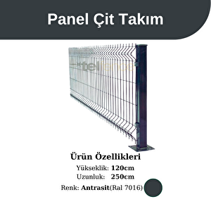120x250 Cm Panel Çit Takım Antrasit