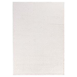 Kabartmalı Halı Dalga Desenli İskandinav Bohem Tarzı Yumuşak Halı Krem 80x250 cm