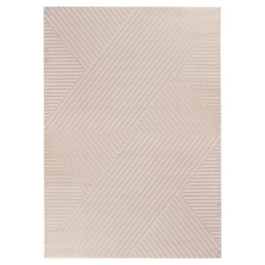 Kabartmalı Halı Zigzag Desenli İskandinav Bohem Tarzı Yumuşak Halı Bej 280x370 cm