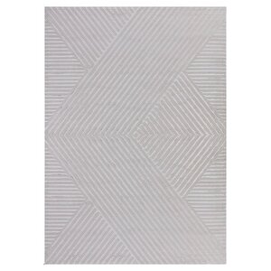 Kabartmalı Halı Zigzag Desenli İskandinav Bohem Tarzı Yumuşak Halı Gümüş 80x250 cm