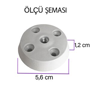 4 Adet Düz Ayak Tabanı Beyaz Mobilya Masa Sehpa Ayağı Bağlantı Aparatı Plastik