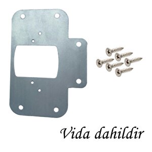 Dolap Kapak Taş Menteşe Tamir Sacı Pratik Onarım Kiti Krom Metal Yuva Tablası 6.5 X 9 Cm