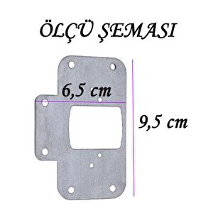 Dolap Kapak Taş Menteşe Tamir Sacı Pratik Onarım Kiti Krom Metal Yuva Tablası 6.5 X 9 Cm (12 Adet)