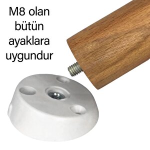 3 Adet Dereceli Ayak Tabanı Beyaz Mobilya Masa Sehpa Ayağı Bağlantı Aparatı Açılı  Plastik