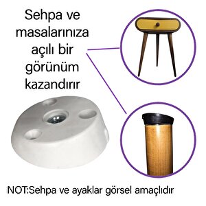 8 Adet Dereceli Ayak Tabanı Beyaz Mobilya Masa Sehpa Ayağı Bağlantı Aparatı Açılı  Plastik
