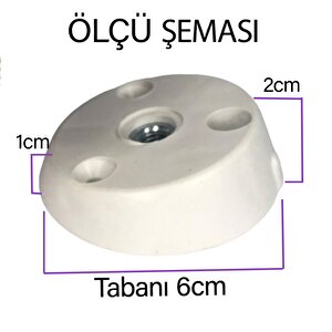 8 Adet Dereceli Ayak Tabanı Beyaz Mobilya Masa Sehpa Ayağı Bağlantı Aparatı Açılı  Plastik