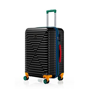 Orta Boy %100 Polikarbon Valiz 4x2 Teker Siyah 1088
