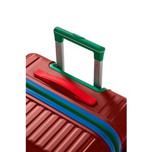 Orta Boy %100 Polikarbon Valiz 4x2 Teker Bordo 1088