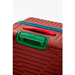 Orta Boy %100 Polikarbon Valiz 4x2 Teker Bordo 1088