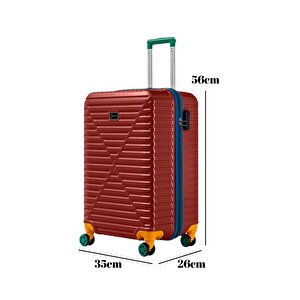 Kabin Boy %100 Polikarbon Valiz 4x2 Teker Bordo 1088