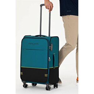 Pierre Cardin Ultra Light Hafif Lüx Kumaş Orta Boy Valiz Petrol Pc8200