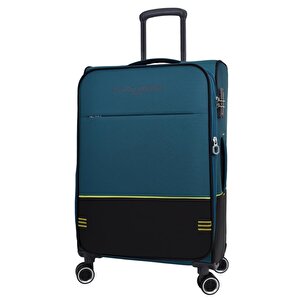 Ultra Light Hafif Lüx Kumaş 2'li Valiz Seti Büyük Boy - Orta Boy Petrol Pc8200