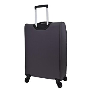 Pierre Cardin Orta Ve Kabin 2'li Valiz Seti Ultra Light Hafif Kumaş Valiz Gri Pc4200