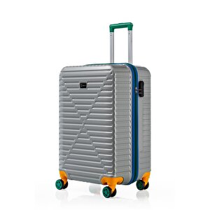Kabin Boy %100 Polikarbon Valiz 4x2 Teker Gri 1088