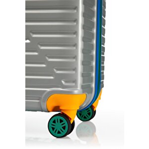 Kabin Boy %100 Polikarbon Valiz 4x2 Teker Gri 1088
