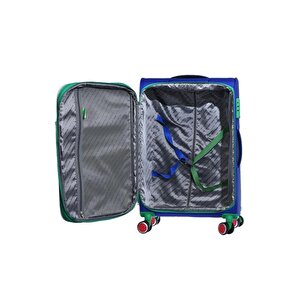 Benetton 3'lü Valiz Seti Ultra Light Hafif Kumaş Valiz Saks Mavi Bnt2200