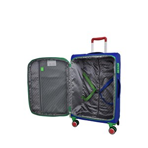 Benetton Orta Boy Kumaş Valiz Saks Mavi Bnt2200