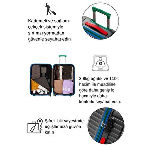 Orta Boy %100 Polikarbon Valiz 4x2 Teker Antrasit 1088