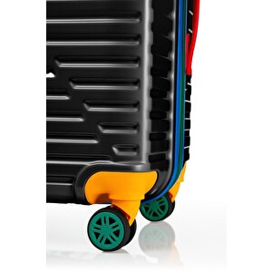 Büyük Boy %100 Polikarbon Valiz 4x2 Teker Siyah 1088