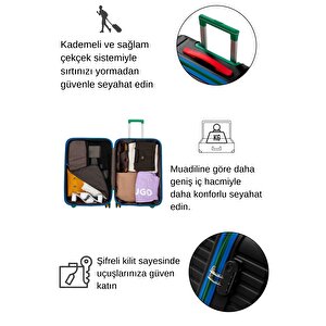 Orta Ve Kabin Boy 2'li Valiz Seti %100 Polikarbon Valiz 4x2 Teker Siyah 1088