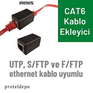Irenis Cat6 Ethernet Kablo Ekleyici, Birleştirici, Uzatıcı