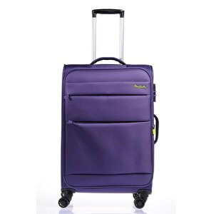 Pierre Cardin 3'lü Valiz Seti Lüx Kumaş Valiz Mor 04pc4200