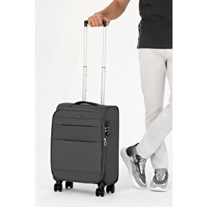 Pierre Cardin Ultra Light Hafif Lüx Kumaş Kabin Boy Valiz Antrasit 04pc4200