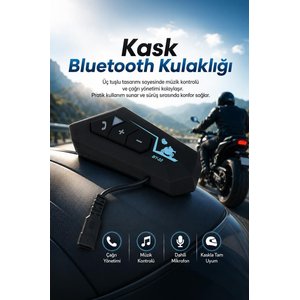 Torima İtercom Motorsiklet Bluetooth Kask İnterkom Kulaklık Torima 22 Siyah