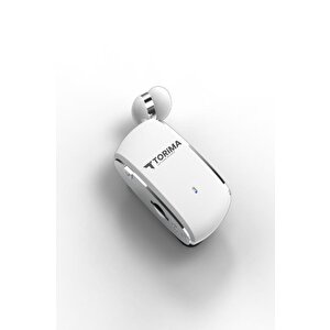 Tori̇ma G66 Beyaz Geri Çekilebilir Makaralı Bluetooth Kulaklık