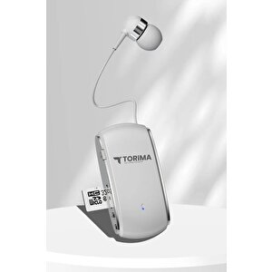Tori̇ma G66 Beyaz Geri Çekilebilir Makaralı Bluetooth Kulaklık